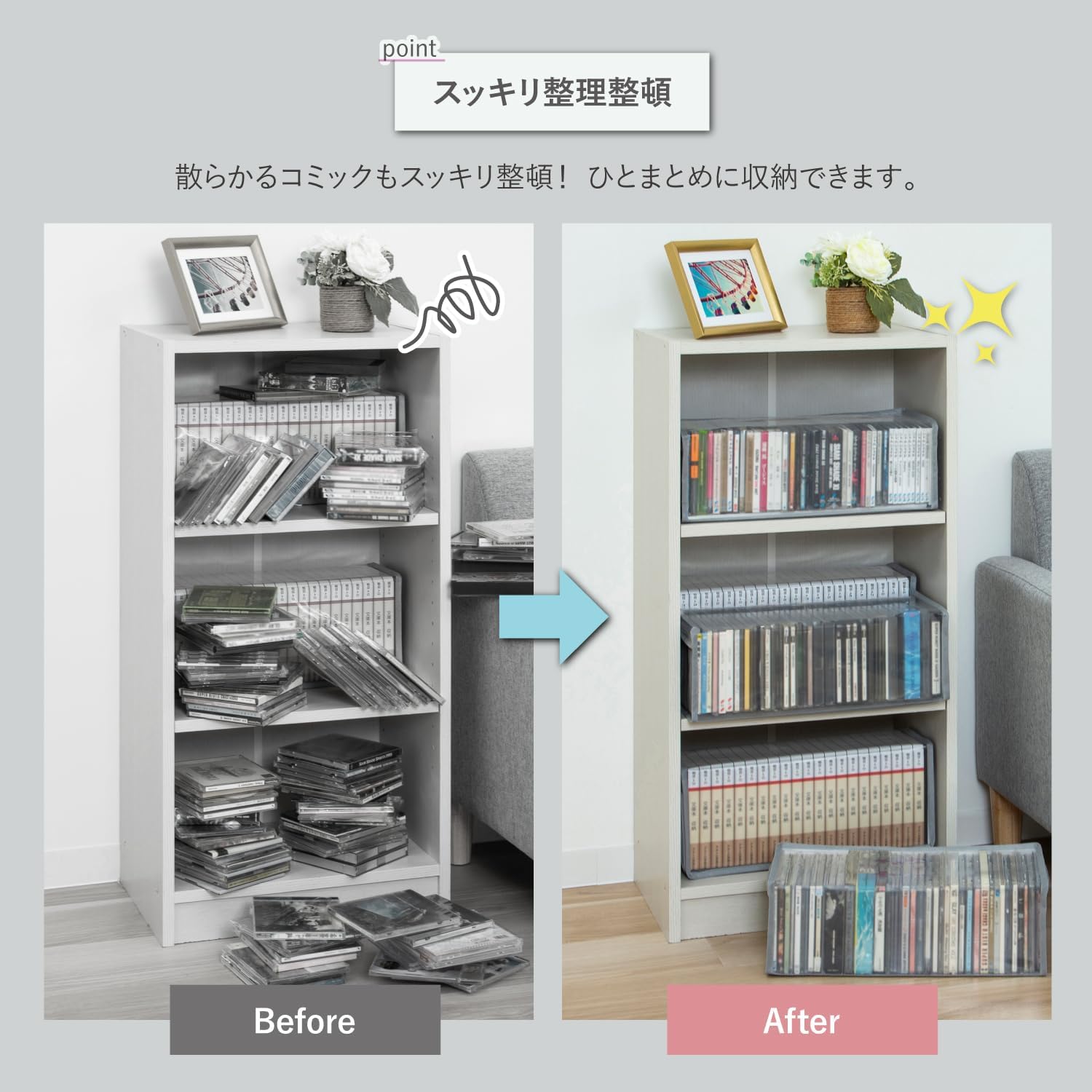 Detalle 2 de アストロ 167-50 文庫本・CD収納ケース 5個組 透明窓付き・三方開き・グレー