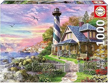 Detalle de Educa - Puzzle Faro en Rock Bay 1000 Piezas 🧩