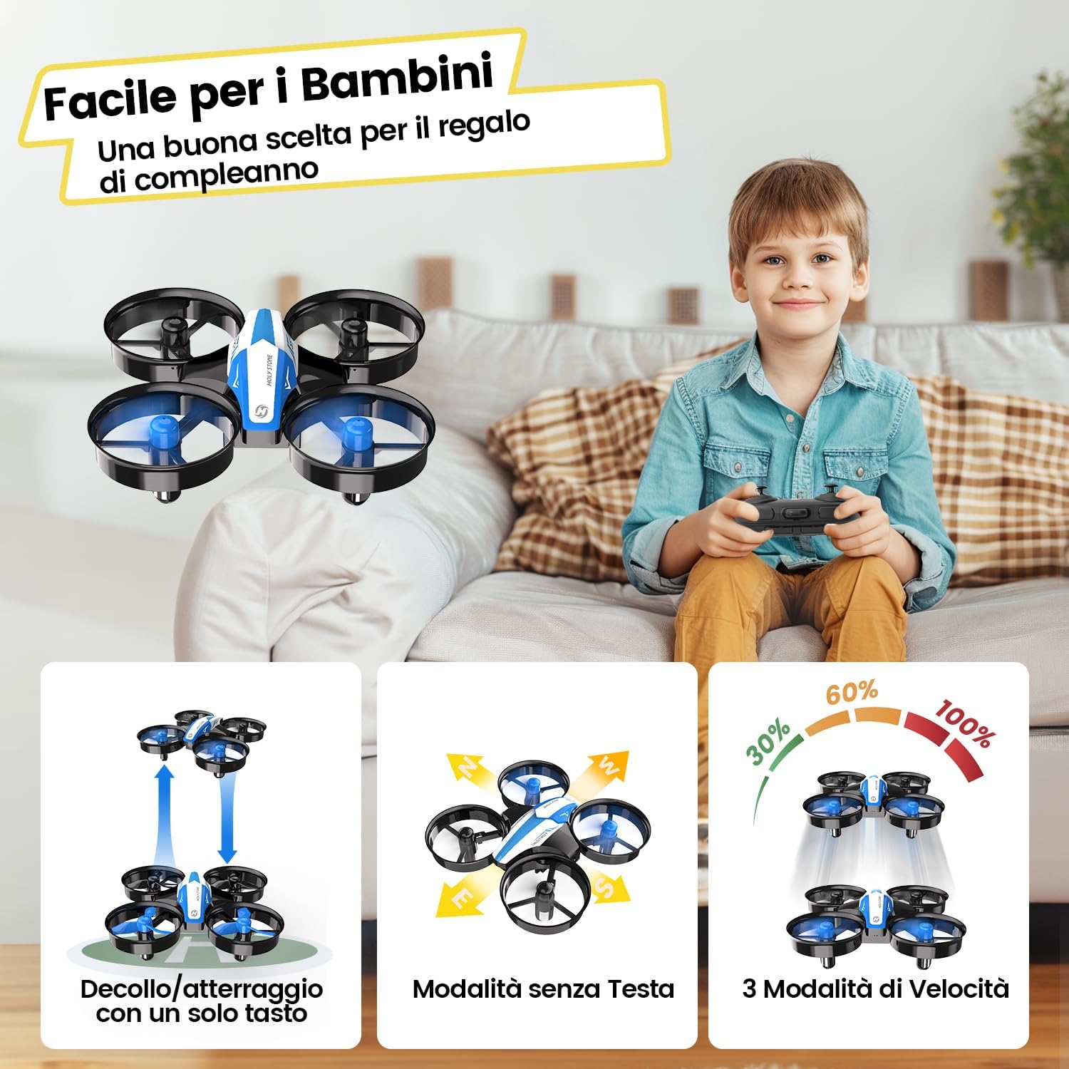 Thumbnail 5 de Holy Stone HS210 Mini drone per bambini con 3 batterie 🚁