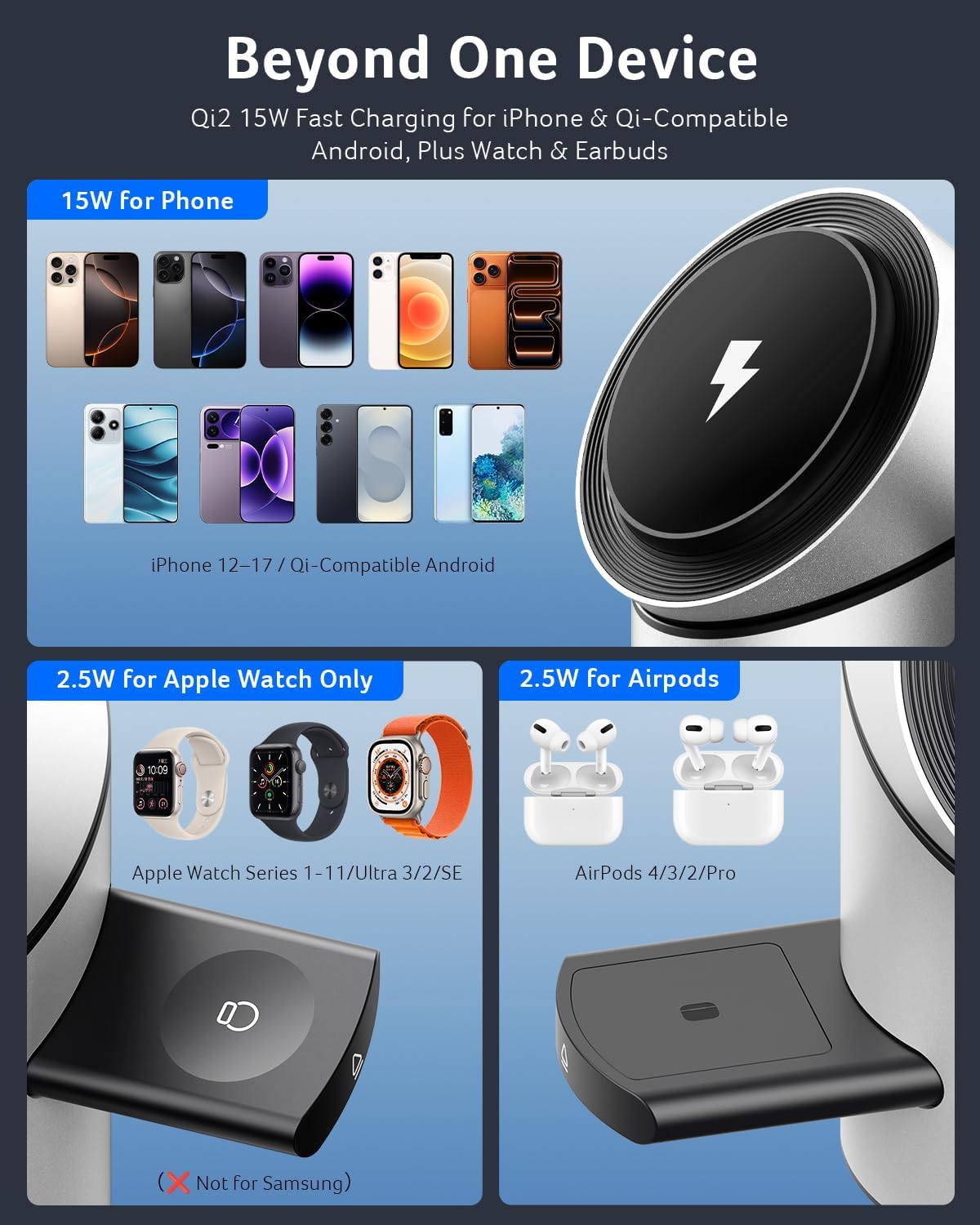 Thumbnail 6 de Acer 3-in-1 wireless charging station with aluminum alloy