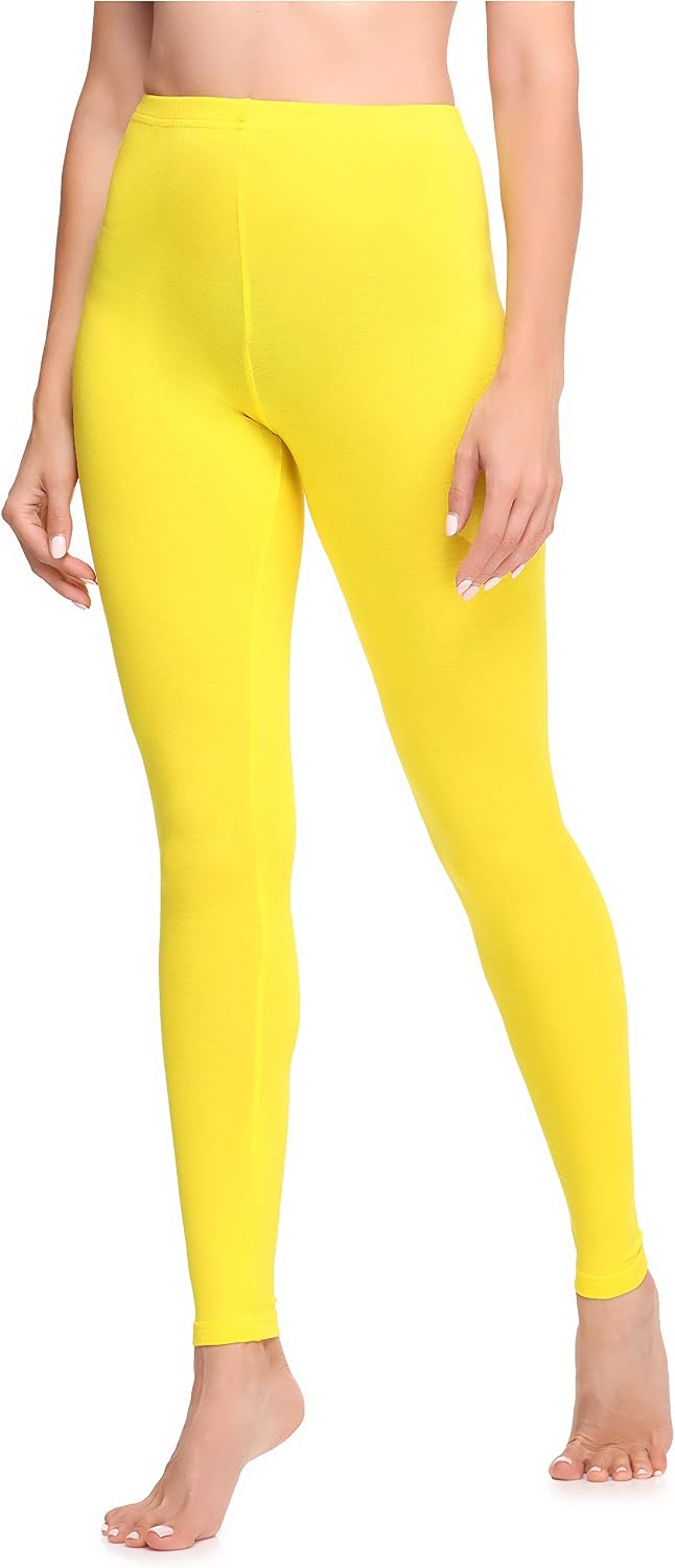 Detalle de Ladeheid LA40-133 lange katoenen dameslegging met middelhoge taille en stretch