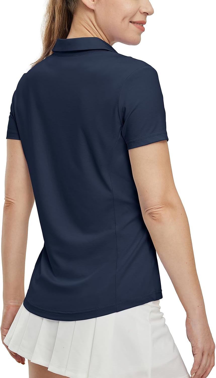 Thumbnail 3 de BGOWATU Women's Short Sleeve Golf Tennis Polo Shirt with UV Protection (V-Neck Collared)