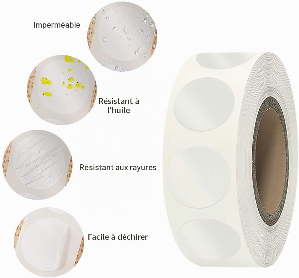 Detalle de Vicloon 25mm-Transparent ronde zelfklevende stickers, 1.000 stuks