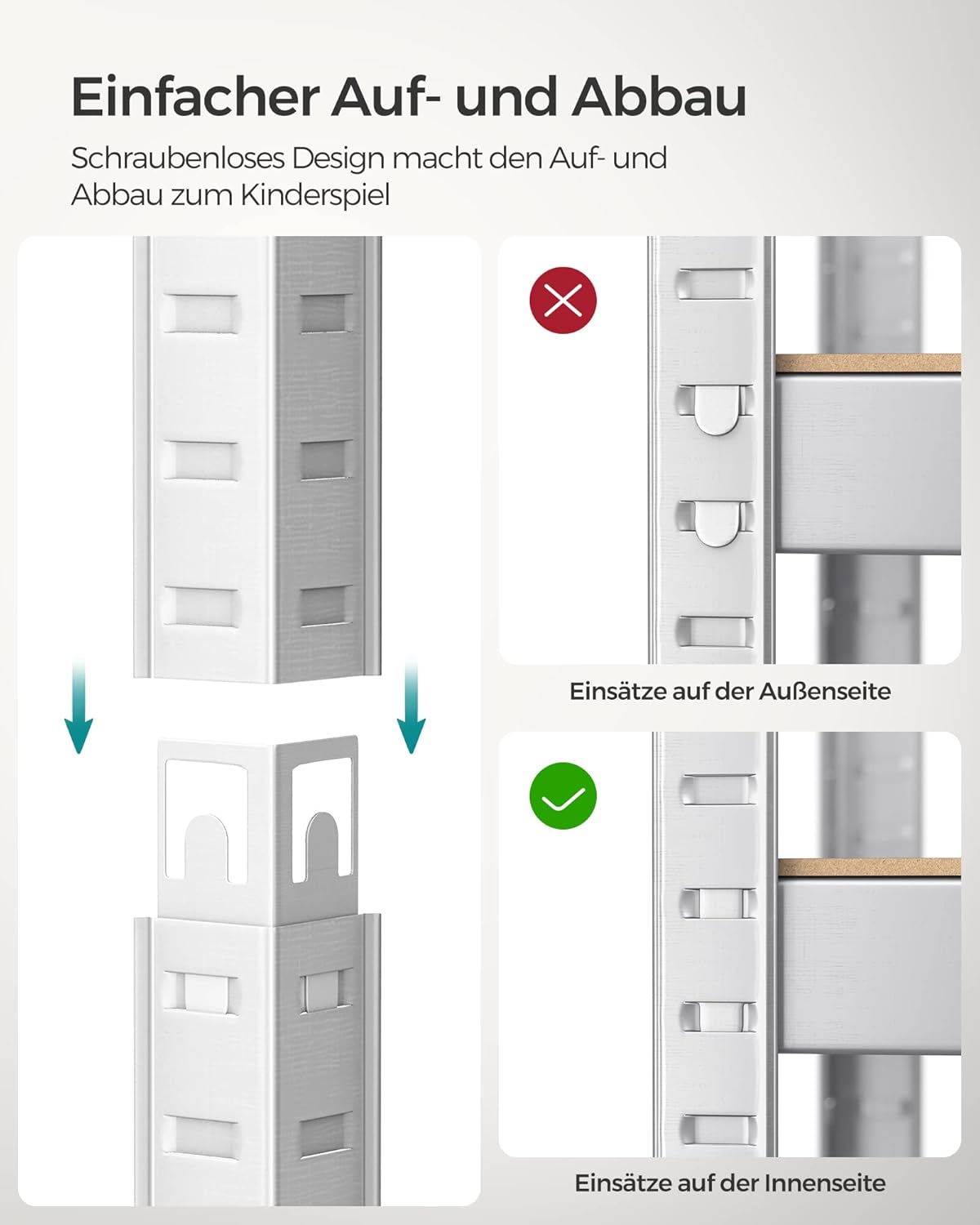 Thumbnail 5 de SONGMICS Schwerlastregal GLR030E02 im 2er-Set (30 x 75 x 150 cm) mit 5 höhenverstellbaren Ablagen, bis 650 kg belastbar