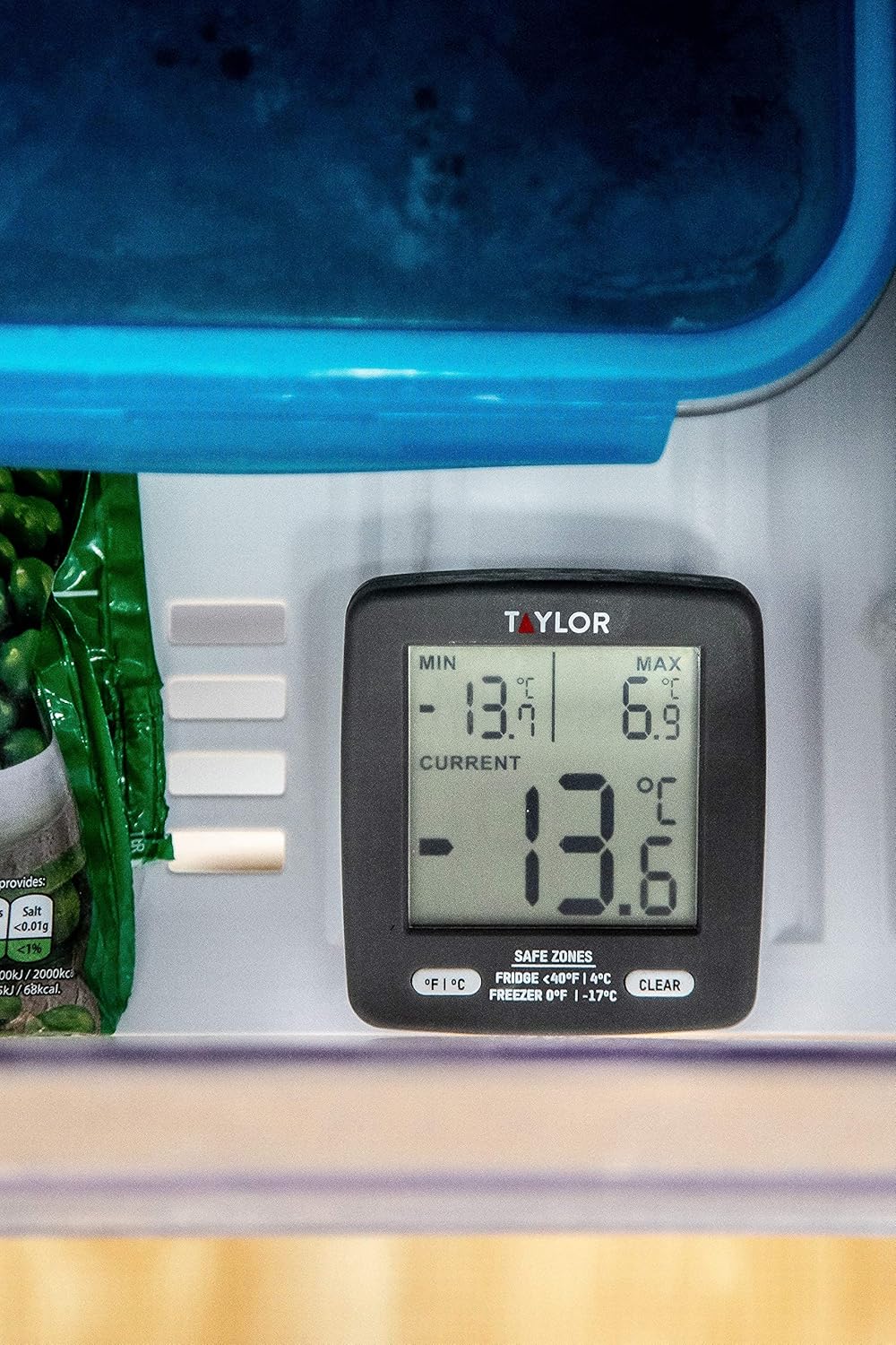 Detalle 1 de Taylor Pro Thermomètre Numérique pour Réfrigérateur et Congélateur – affichage Min/Max, 7,5 x 8 cm, plastique