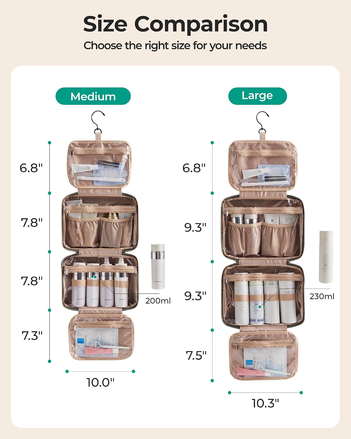 Detalle 2 de BAGSMART Hanging Toiletry Bag Large