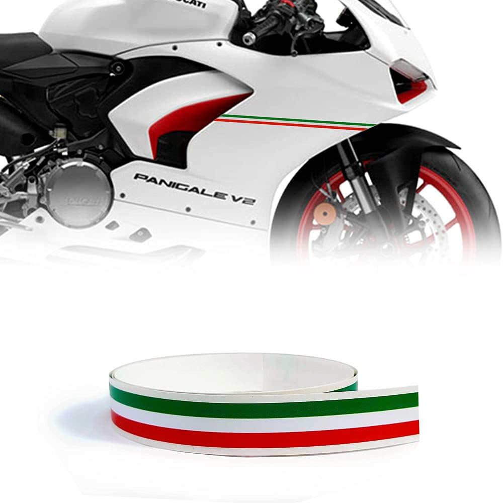 Bandes Adhésives de Course pour Motos - Italie Couleurs, 7,5 mm x 1,5 m, Transparent
