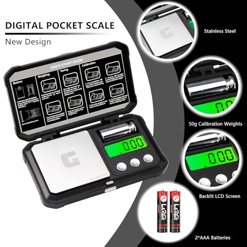 Detalle 2 de GRAM PRES Báscula digital de bolsillo 300 g x 0,01 g | precisión y diseño punk para joyas y pequeños objetos