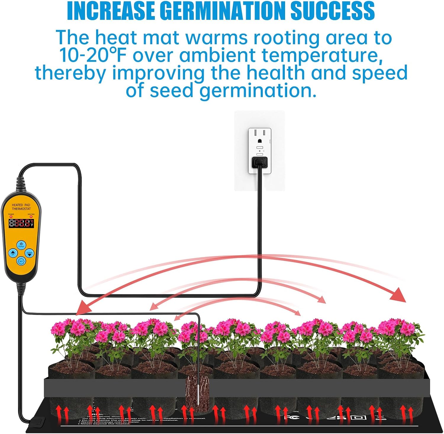 Detalle 2 de WADEO HG0339EU verwarmingsmat voor planten 60 x 42 cm, 50 W