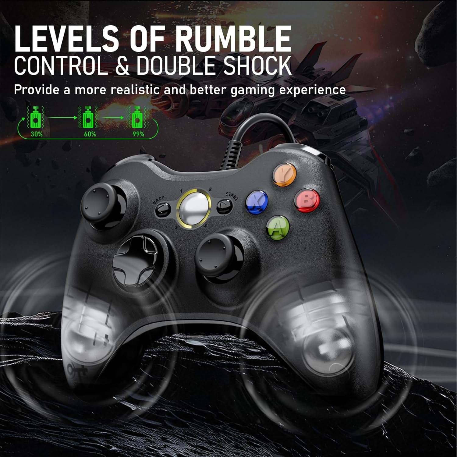 Thumbnail 2 de Controller 2er-Pack USB Gamepad – kompatibel mit Xbox 360 und PC (Win XP–10)