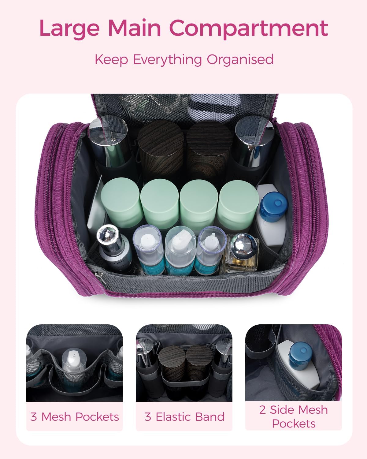 Thumbnail 1 de WANDF Borsa da toilette appesa: grande organizer da viaggio resistente all'acqua