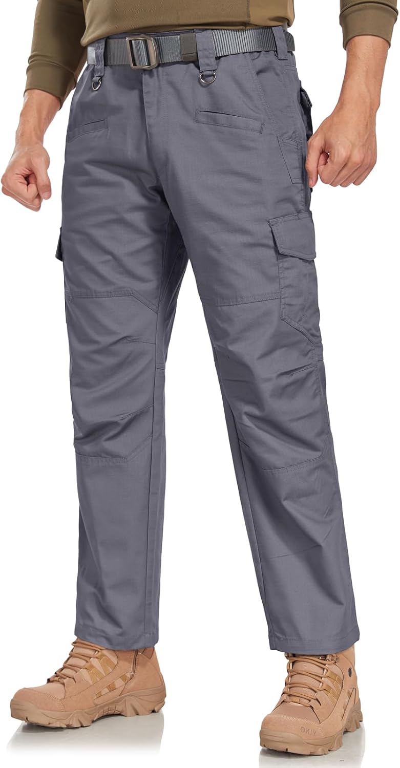 Thumbnail 1 de SPOSULEI Herren Cargohose Leichte Outdoor-Wanderhose im Ripstop-Look, Dunkelgrau (44W/30L)