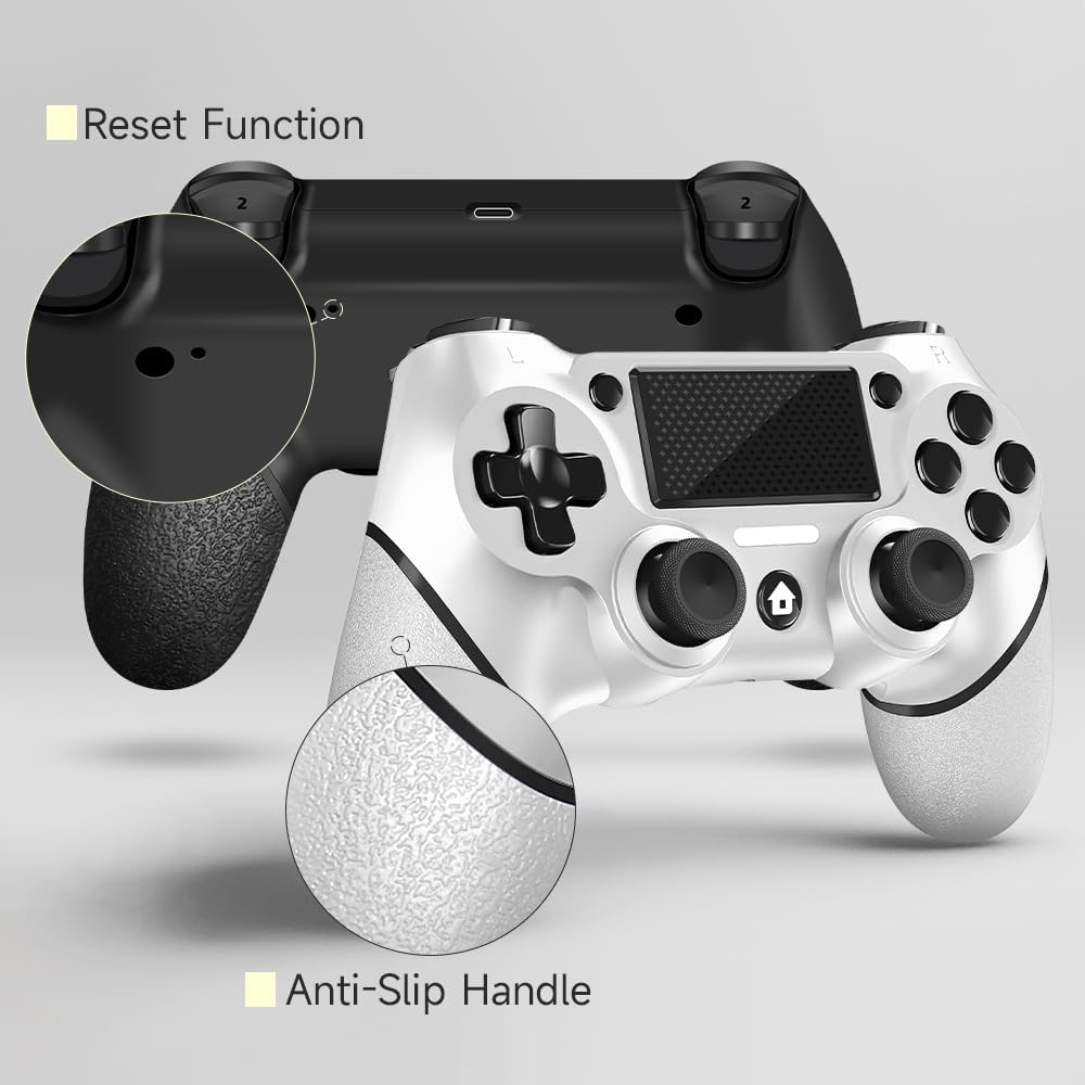 Thumbnail 2 de AceGamer 2 Pack Mando Inalámbrico para PS4,Mando de Juego para PS4/Pro/Slim/PC,Gamepad Joystick con Turbo/Botón Trasero/Doble Vibración/6-Axis Sensor Giroscópico/Panel Táctil (Blanco o Negro)