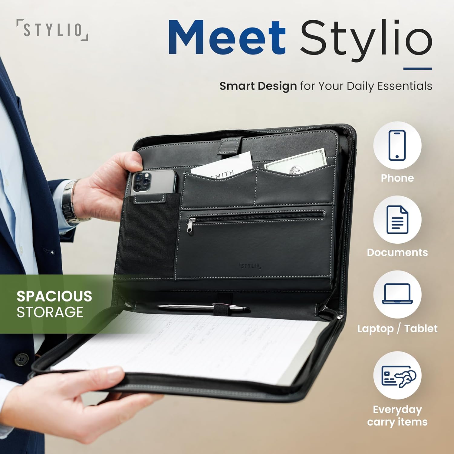 Thumbnail 1 de STYLIO Faux Leather Portfolio