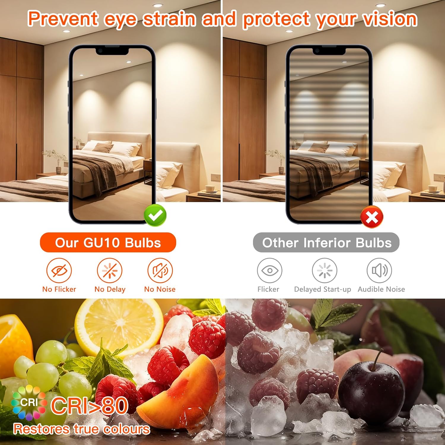 Detalle de Ketom GU10 LED 6W 4000K 6 pezzi