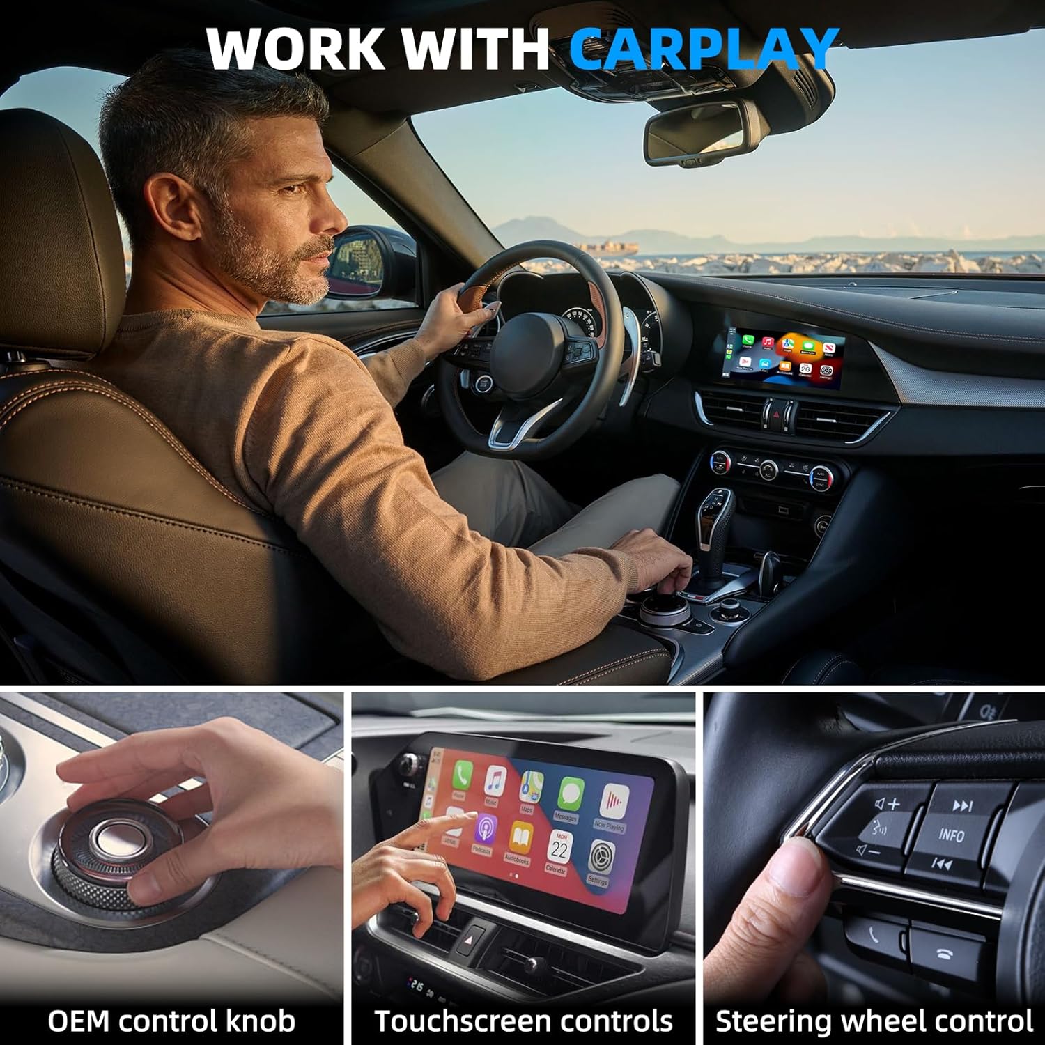 Detalle de Wireless CarPlay Adapter UK — 2-in-1 Wireless CarPlay and Android Auto upgrade for 2016+ cars