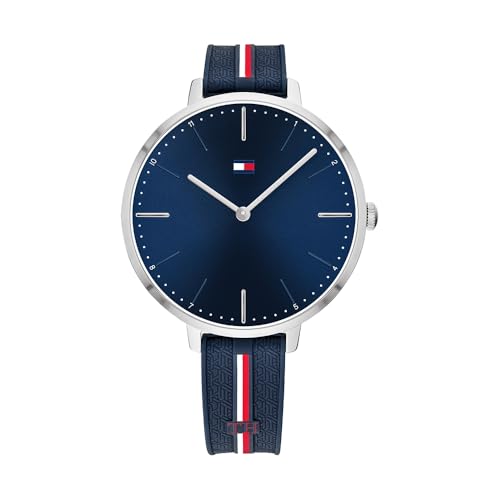 Detalle de Reloj analógico de mujer Tommy Hilfiger 1782154 con correa de silicona azul marina