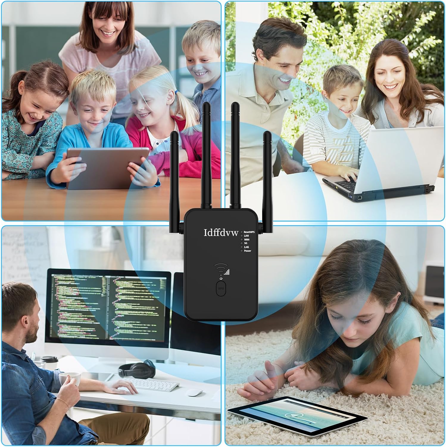 Thumbnail 6 de WLAN-Verstärker 1200 Mbit/s Dualband Repeater mit LAN-Anschluss und 4 externen Antennen