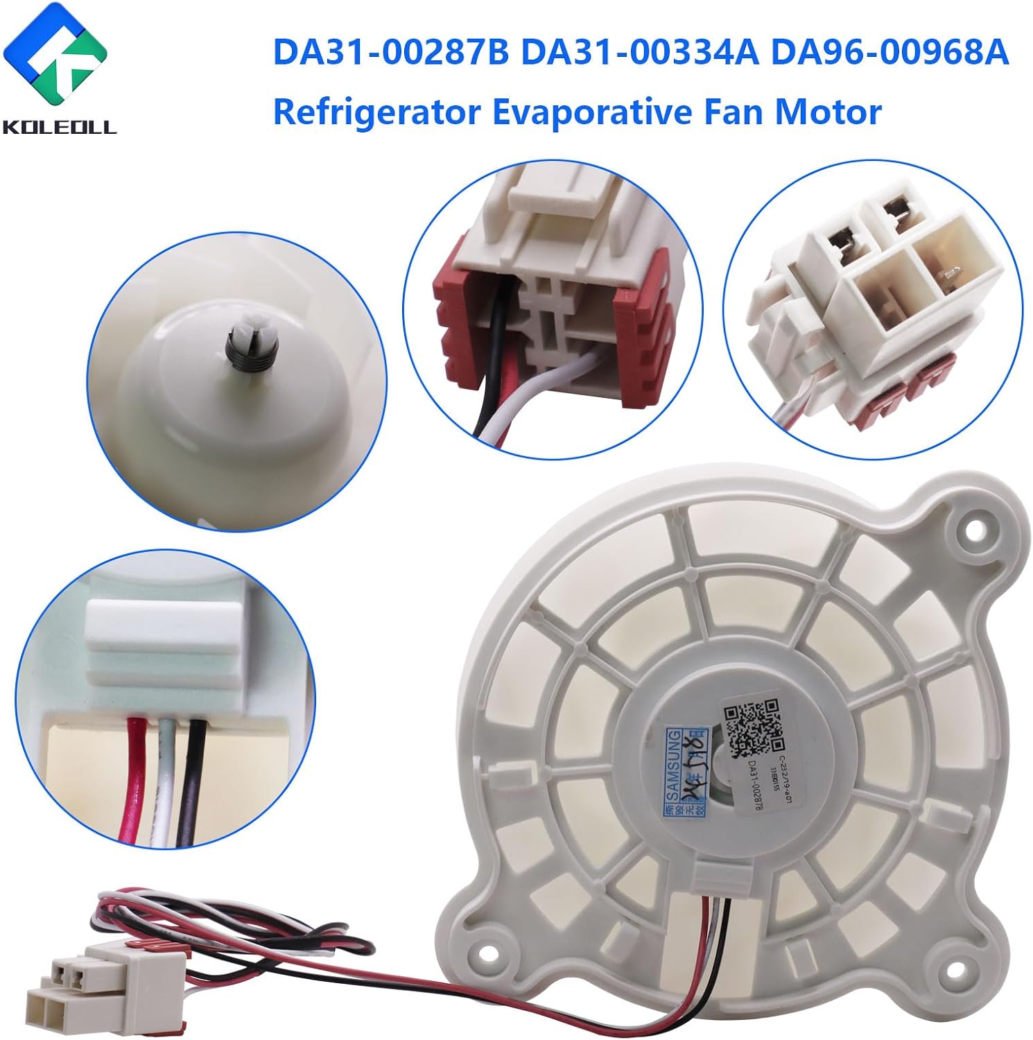 Thumbnail 2 de KOLEOLL DA31-00287B Refrigerator Evaporator Fan Motor, 12V DC, 2.5W