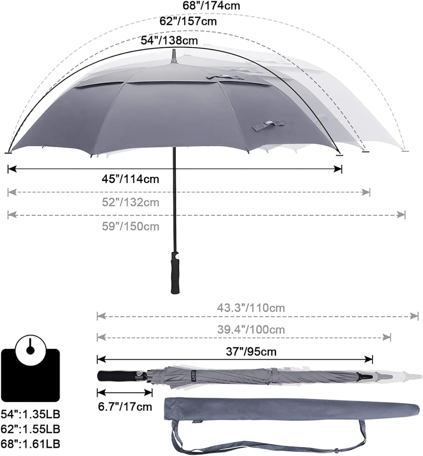 Detalle 2 de G4Free Parapluie Golf 62 inch automatique