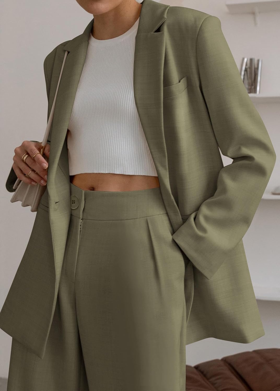 Thumbnail 6 de KIRUNDO Women Suits 2 Piece Set: Oversized Blazer Jacket & Wide Leg Pants – Business Casual Yet Dressy
