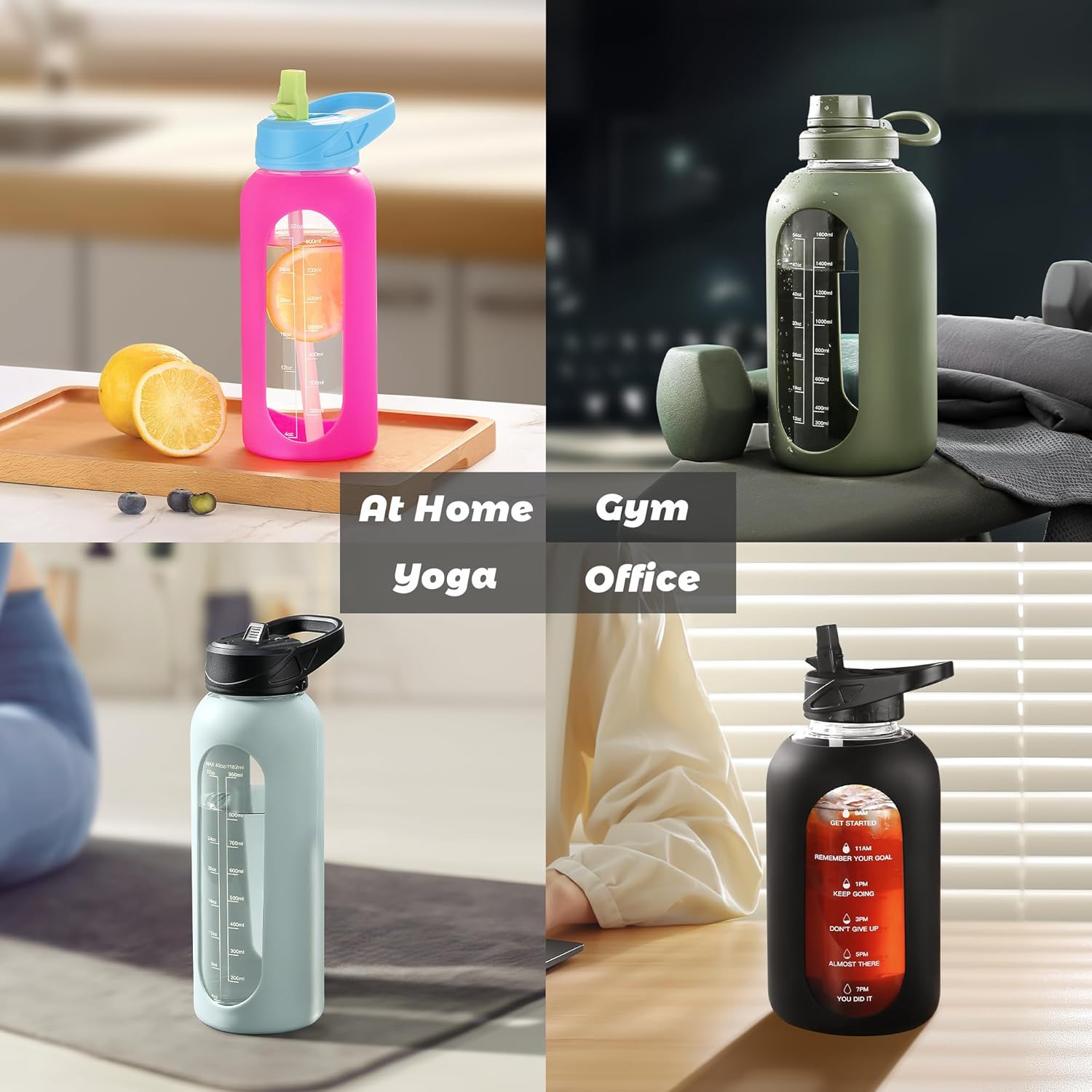 Thumbnail 6 de CIVAGO 64 oz Glass Water Bottle 🚰