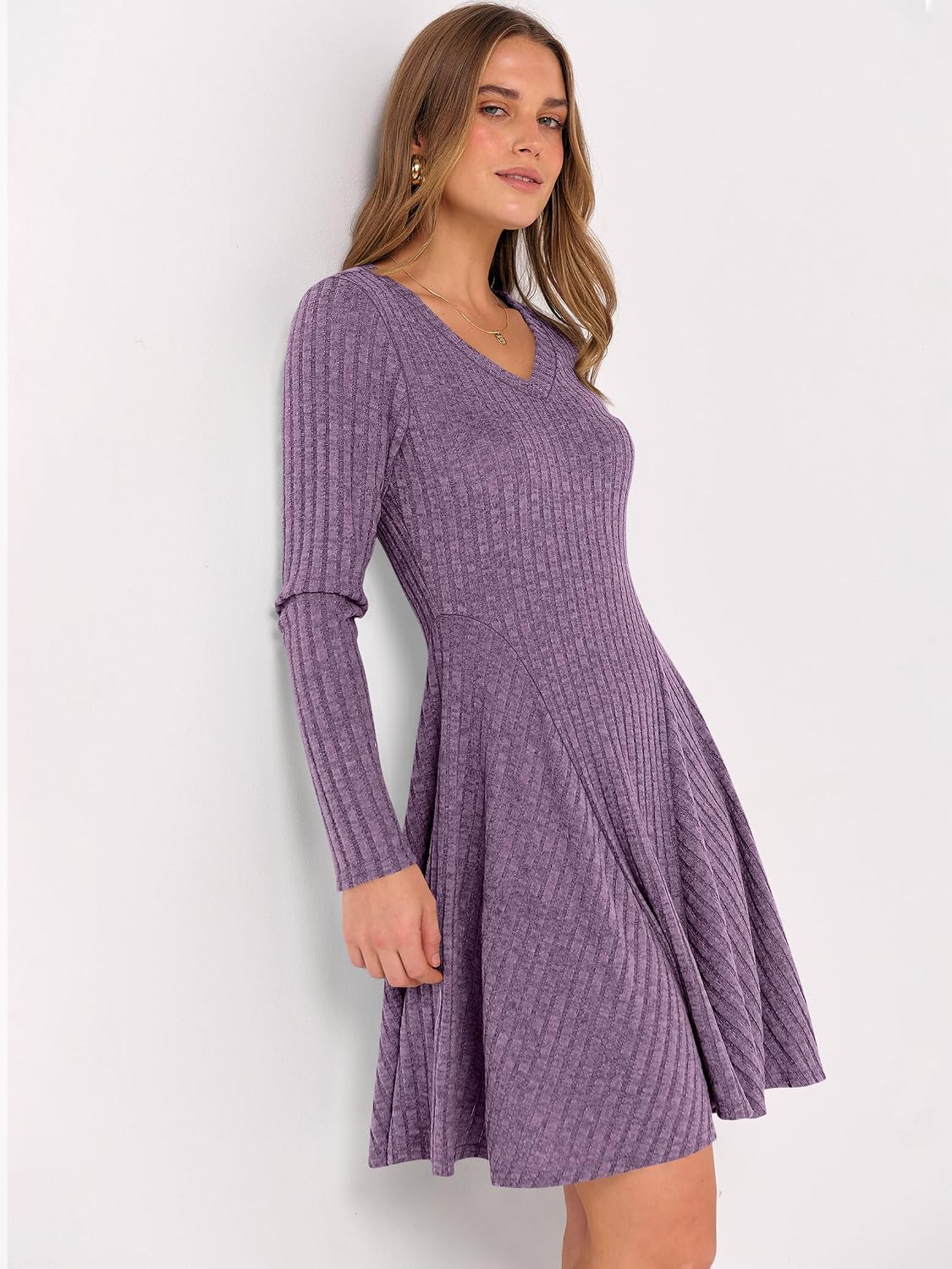 Thumbnail 4 de ANRABESS Women Long Sleeve Ribbed Sweater Dress