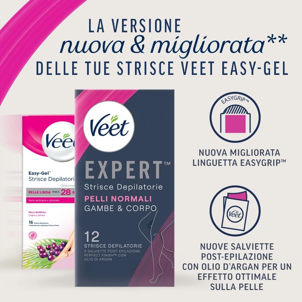 Thumbnail 6 de Veet Expert Strisce Depilatorie Gambe e Corpo – 3 confezioni da 6x2 strisce, con burro di Karité
