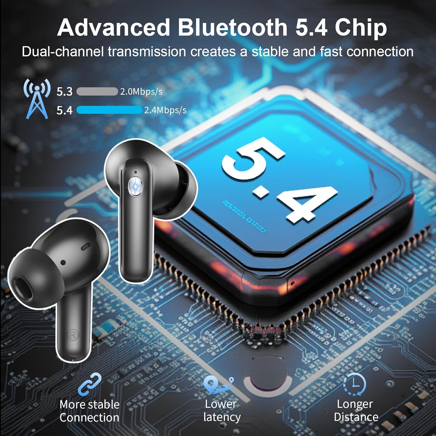 Thumbnail 1 de Bluetooth Kopfhörer 50 Std Spielzeit