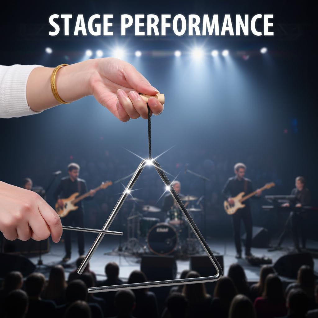 Detalle 1 de MIHEY Steel Musical Triangle, 7-inch