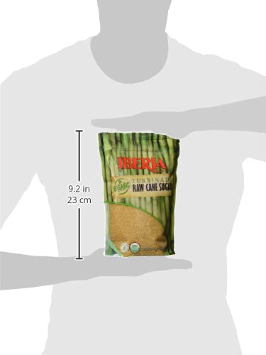 Detalle de Iberia Organic Turbinado Raw Cane Sugar, 1.5 lb Bags, Pack of 12