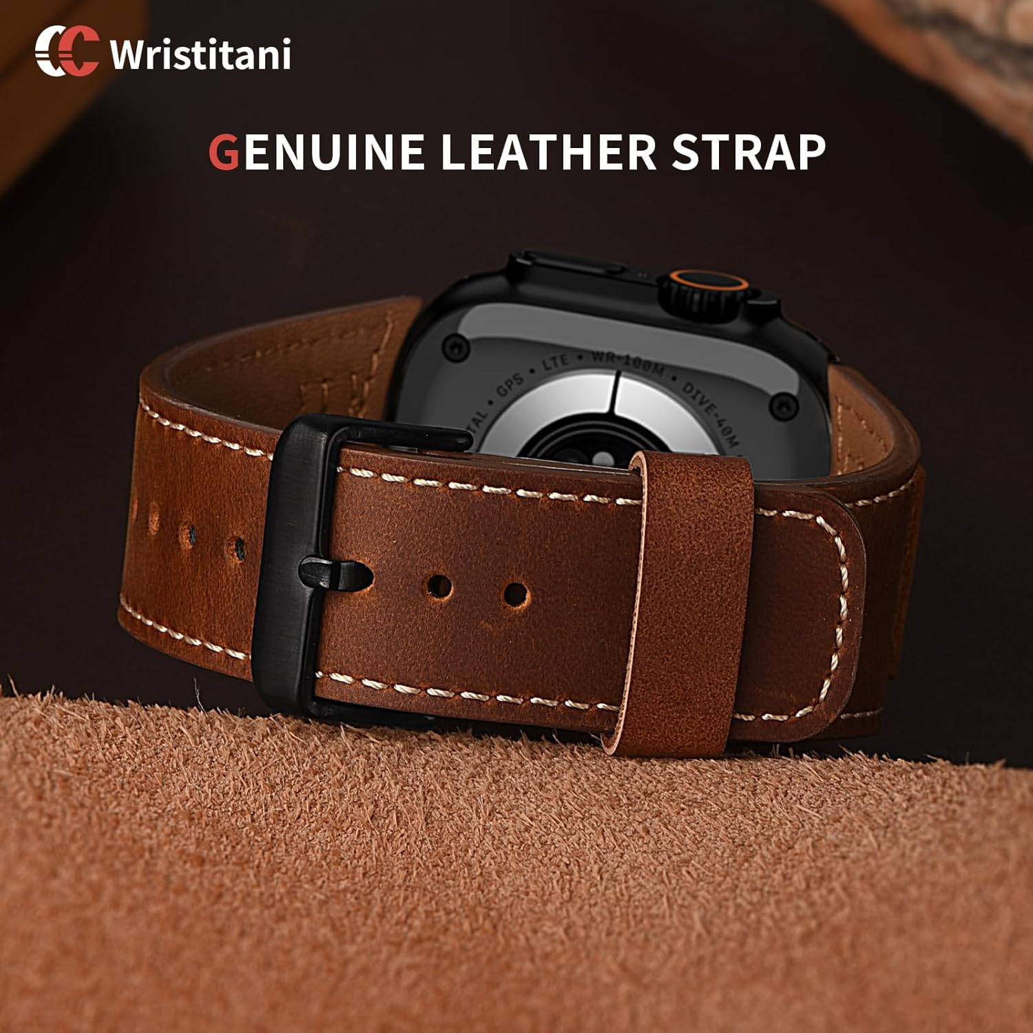 Thumbnail 3 de Bracelet en cuir Wristitani pour Apple Watch (Vintage Crazy Horse) 38 à 49 mm