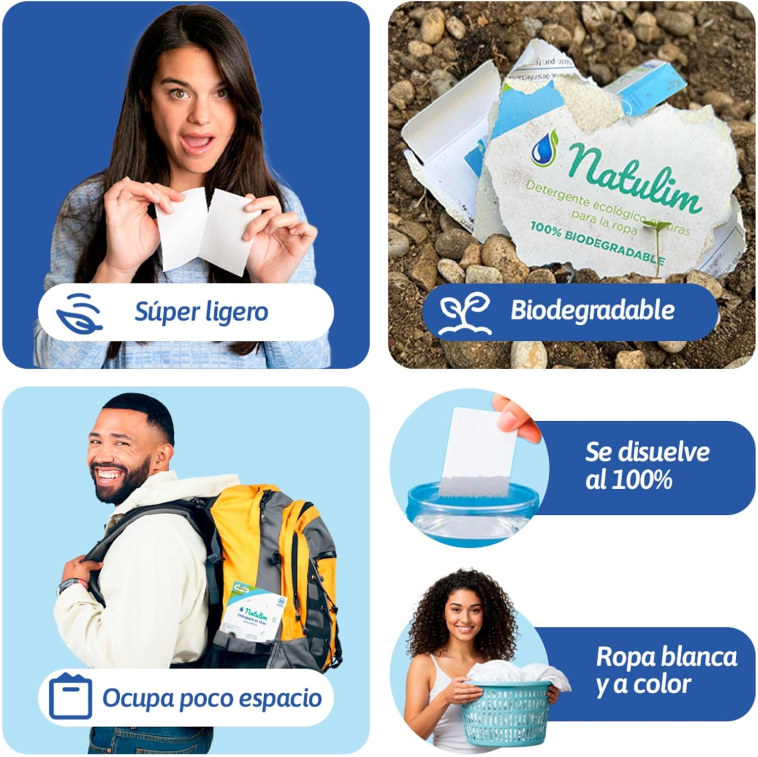 Detalle de Natulim Detergente en Tiras 40 lavados