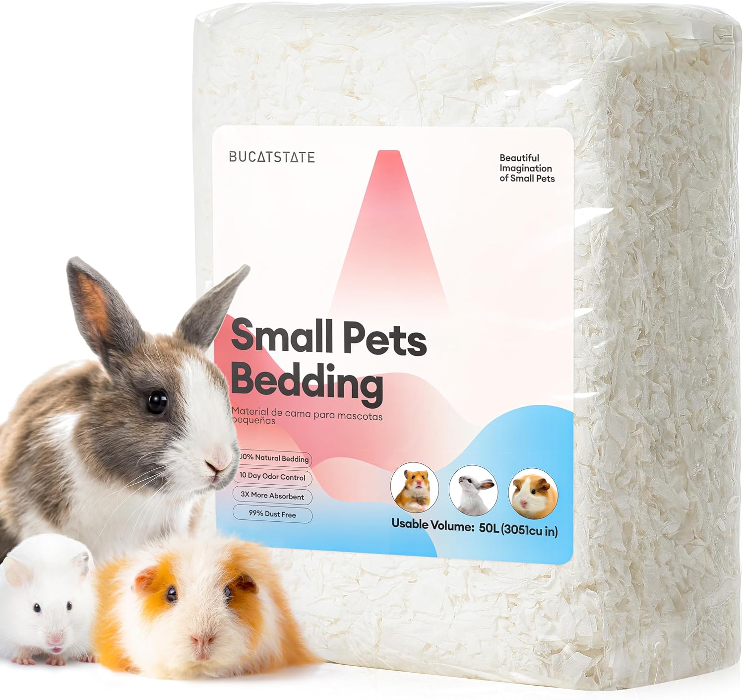 Detalle de BUCATSTATE Hamster Bedding 50L (99% dust-free & odour control) for small animal cages