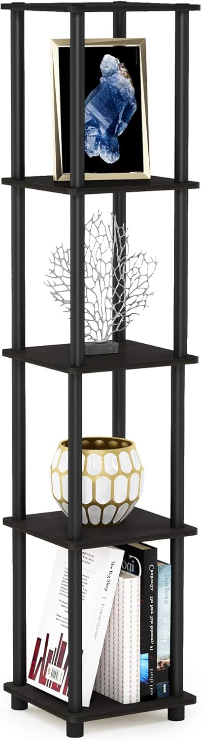 Thumbnail 6 de Furinno TURN-S-TUBE 5-Tier Square Book Shelf corner storage in French oak-effect