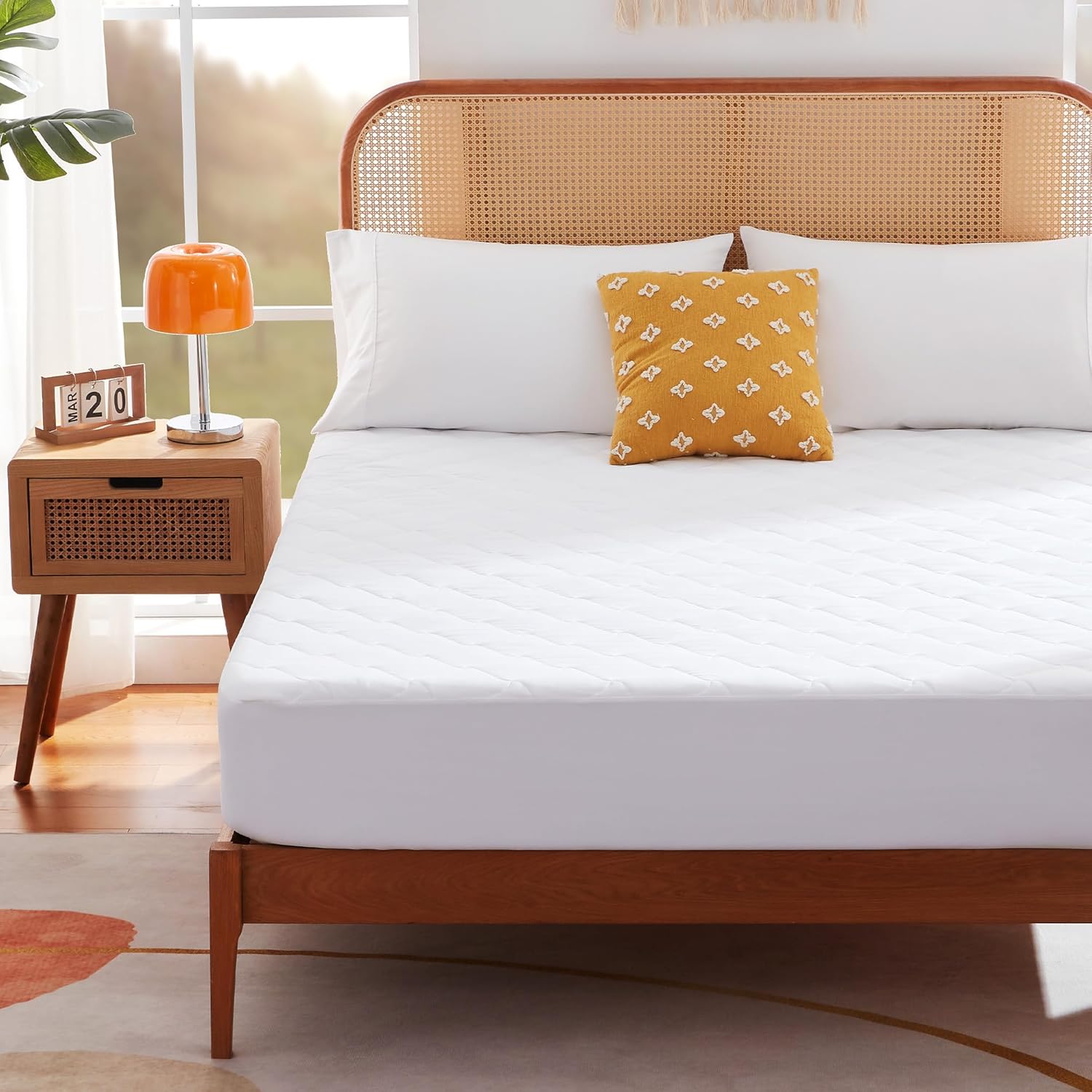 Thumbnail 1 de Sonive Coprimaterasso sottile e impermeabile 90 x 200 cm (Oeko-Tex), traspirante, bianco