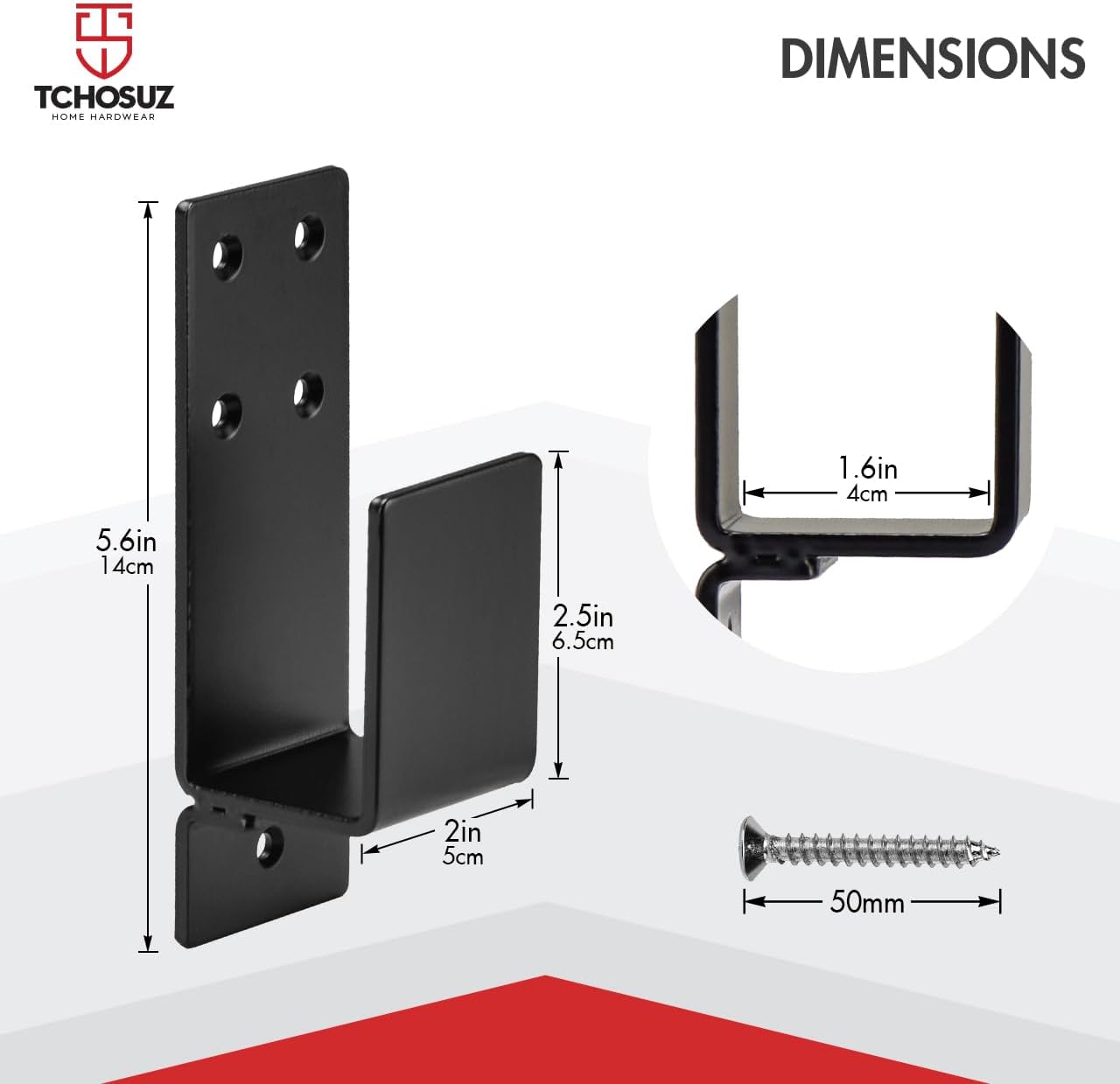 Thumbnail 2 de TCHOSUZ Door Barricade Brackets, Carbon Steel