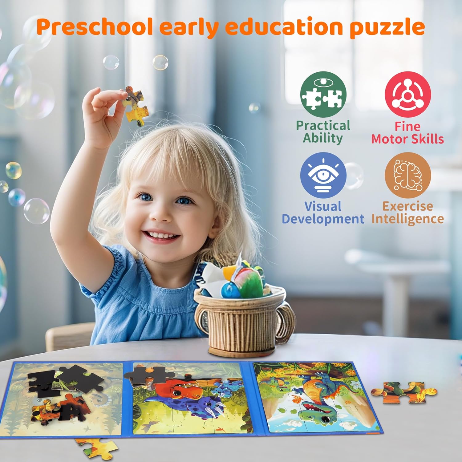 Thumbnail 6 de 3 Set Magnetic Puzzles for Kids (Ages 3–5) – Animal & Story Travel Jigsaw Set