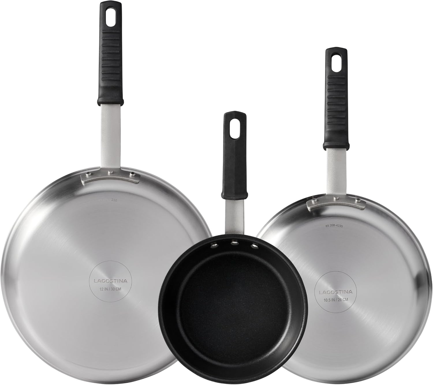 Detalle 2 de Lagostina L888040103 Ristorante 3-Ply Clad Non-Stick Skillet Set, 3-Piece