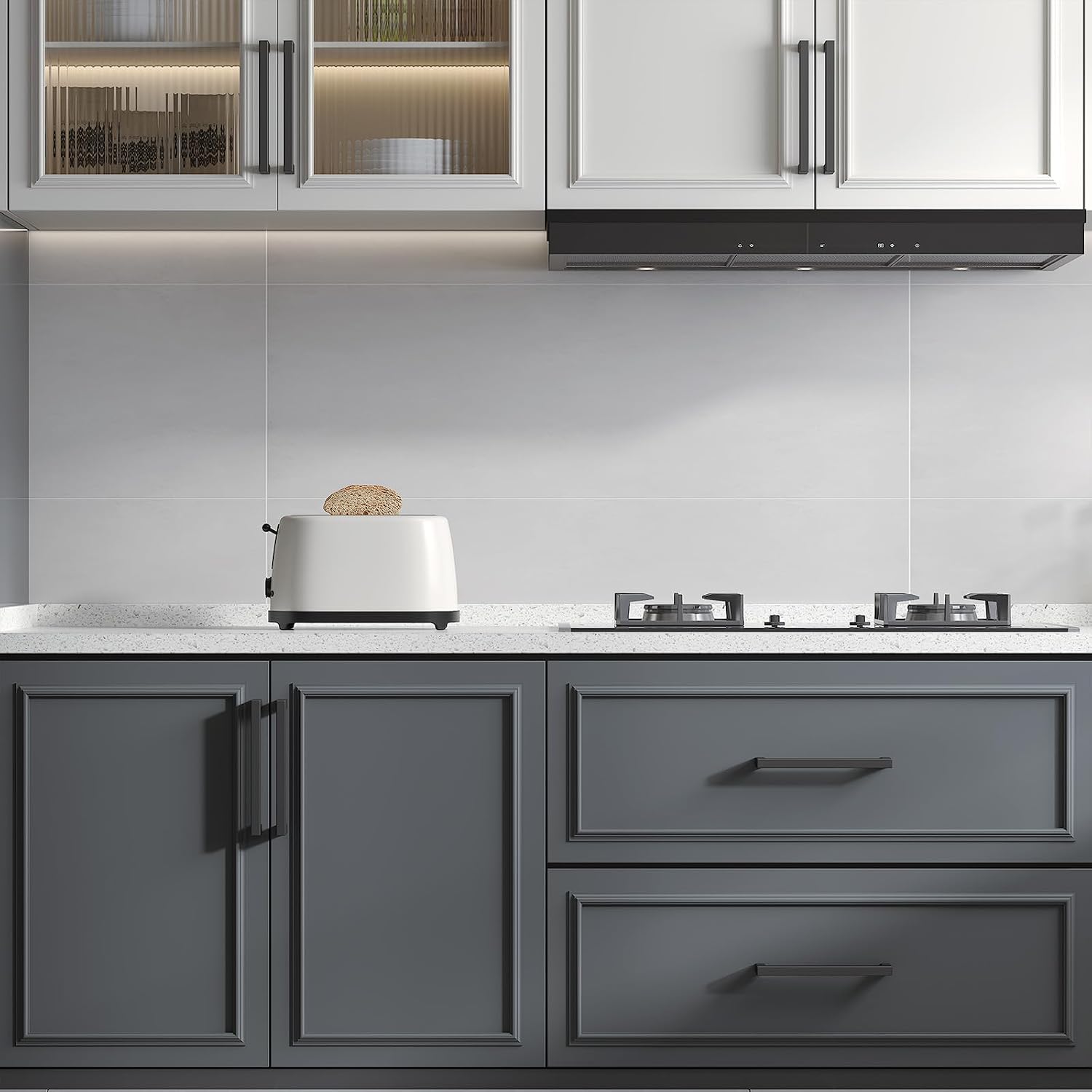Thumbnail 5 de Goldenwarm LSJ12BK01 Cabinet Pulls, Matte Black Stainless Steel, 5-Inch Centers