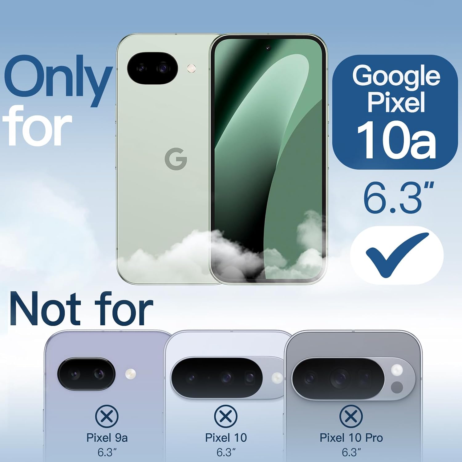 Detalle 2 de JETech Clear Shockproof Bumper Case for Google Pixel 10a (Non-yellowing, Anti-scratch)