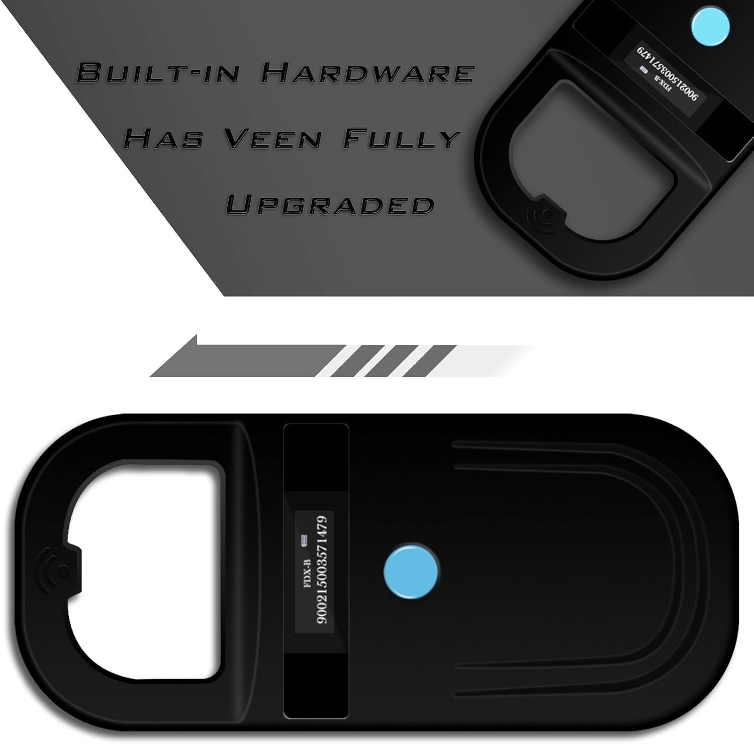 Detalle de Smoostart Haustier Mikrochip-Scanner SMOO01 (FDX-B/EMID) für Hund & Katze – ISO11784/11785, 1.000 Daten