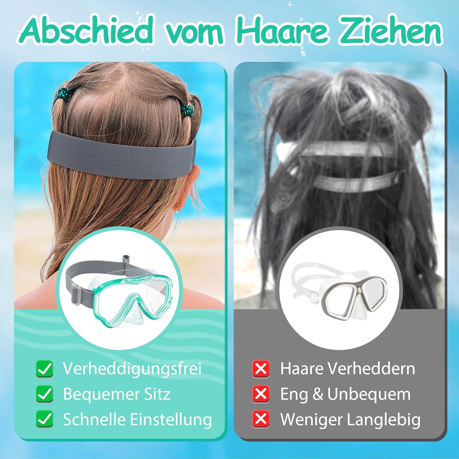 Detalle 2 de Vvinca Taucherbrille Kinder mit 180° Panorama