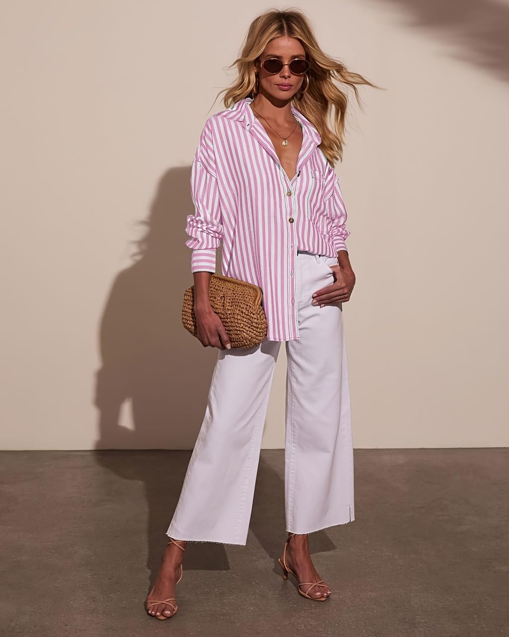 Detalle 2 de Dressmine Oversized Cotton Striped Shirt