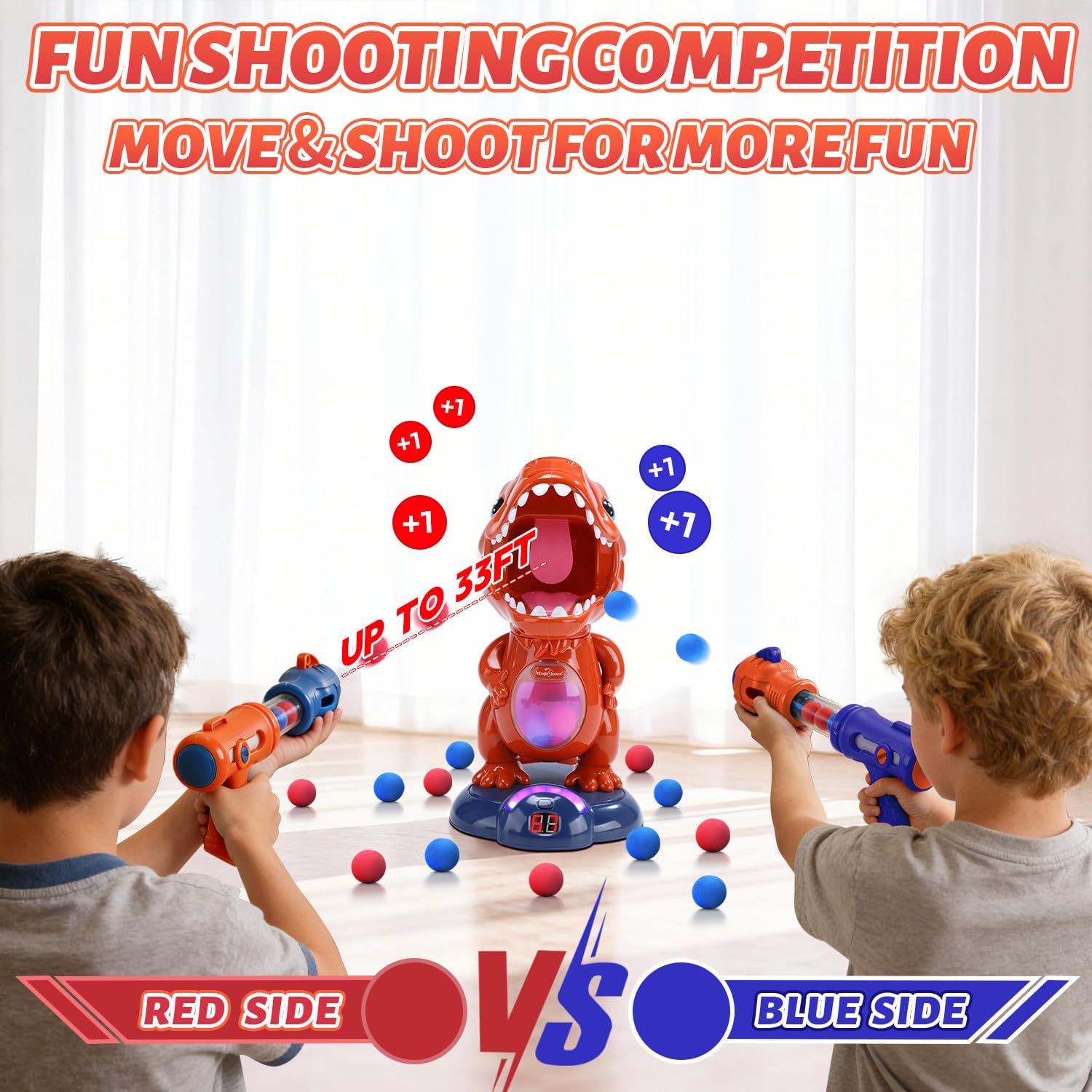 Detalle de EagleStone Dinosaur Shooting Game for Kids 3-9 with Moving Target and LED Score
