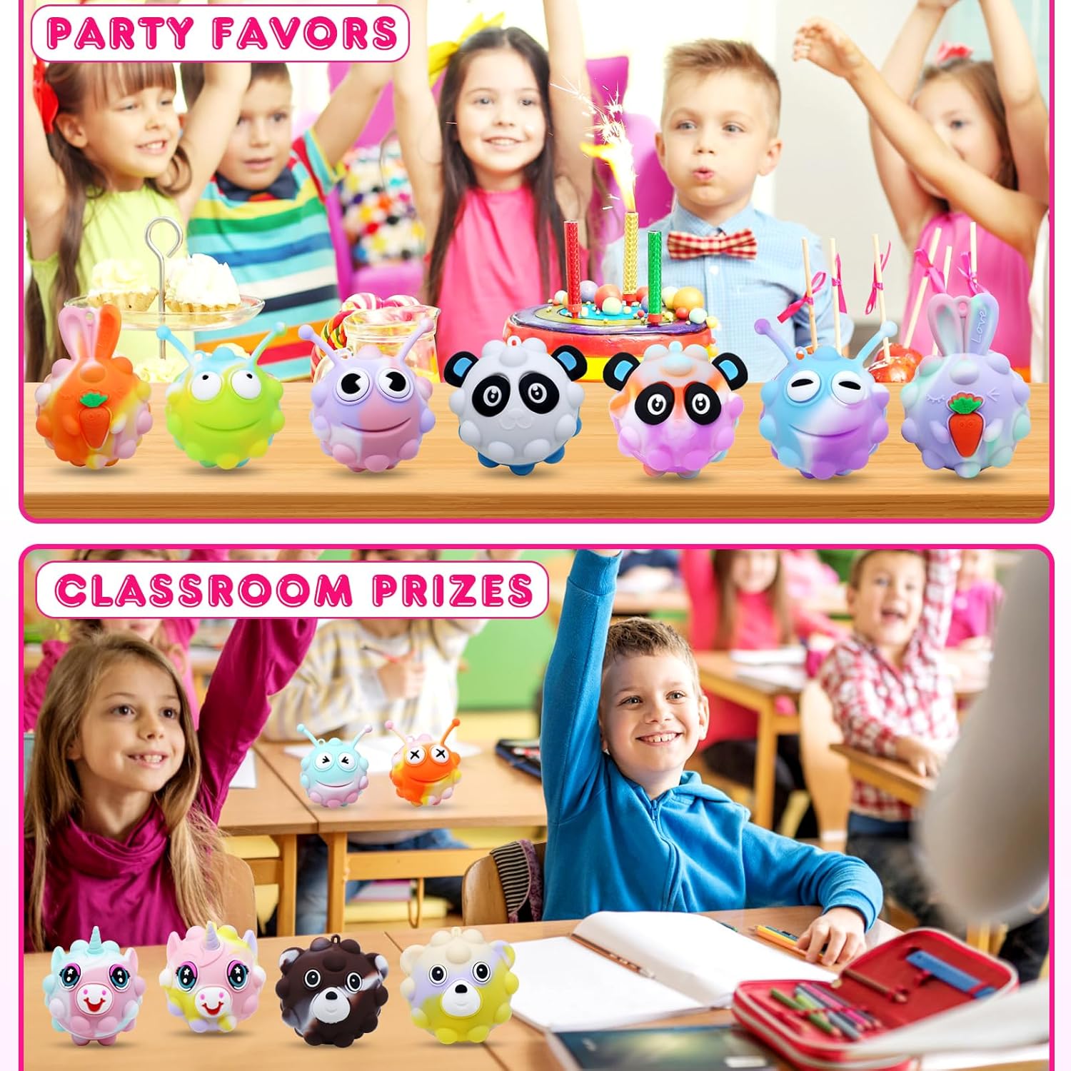 Thumbnail 4 de KissFree Easter Animal Pop Fidget Balls 18 Pack