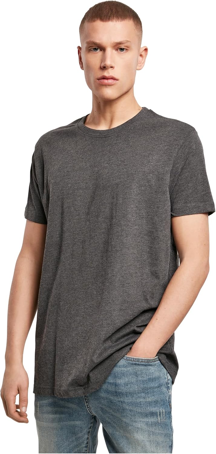 Detalle de Build your Brand Herren T-Shirt Round Neck – Basic Baumwollshirt, Rundhals, vielfältige Farben (XS–5XL)