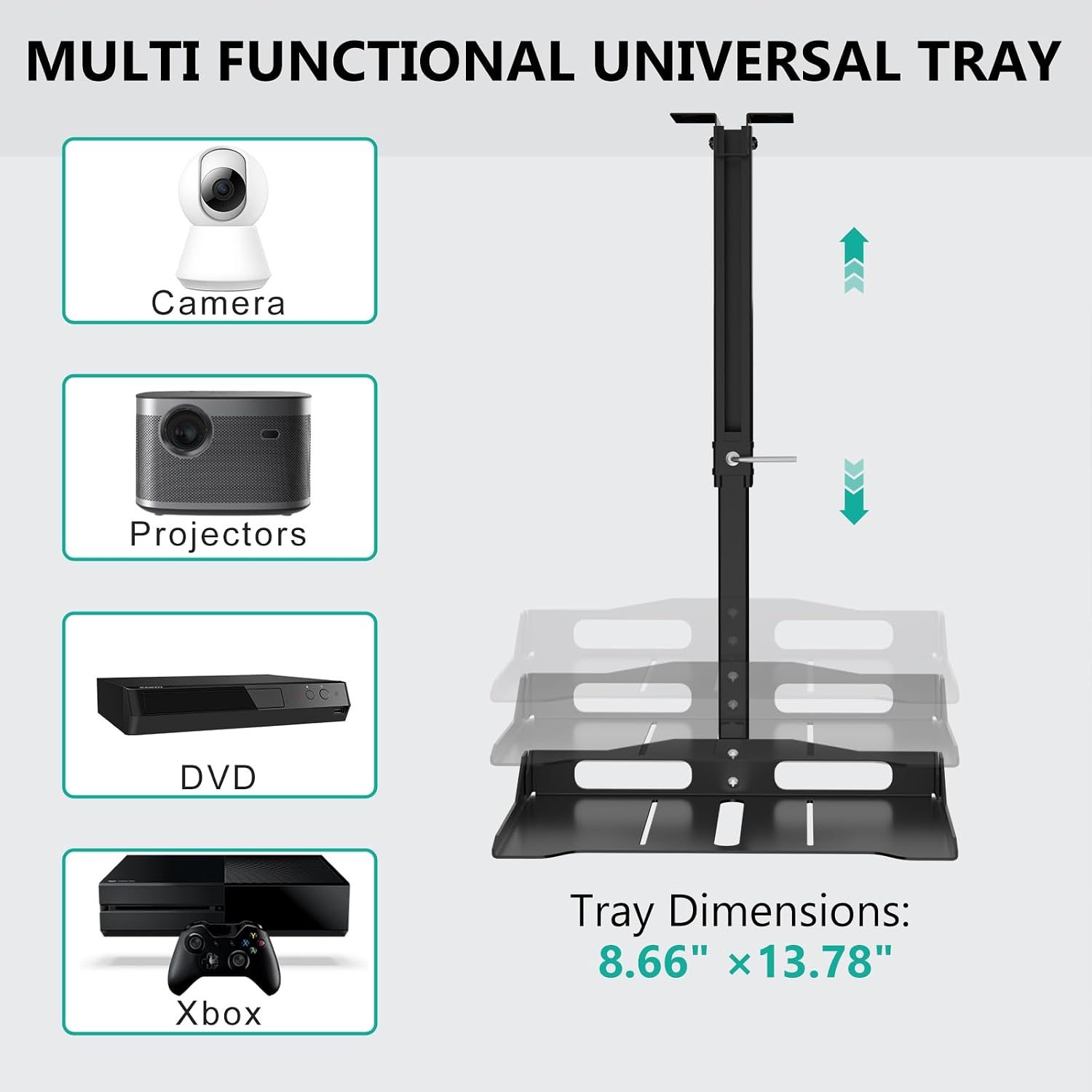 Detalle de WALI Projector Mount Tray 22lbs adjustable