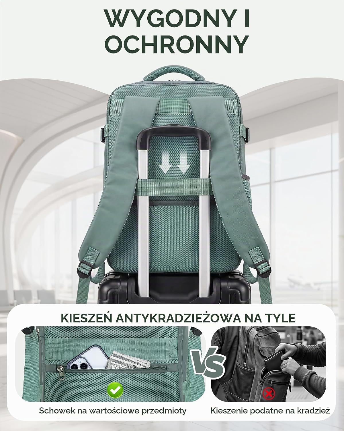 Thumbnail 3 de VMIKIV P02 – plecak podręczny 30 l na laptop 14 cali