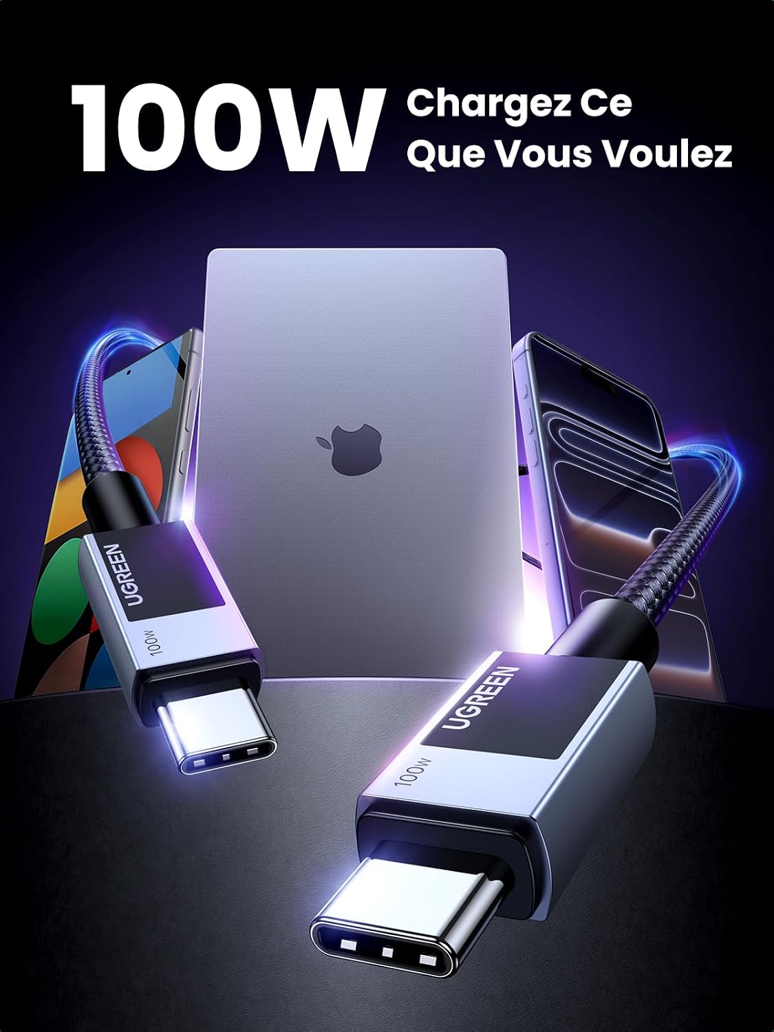 Detalle de UGREEN Câble USB C PD 100W rapide ⚡